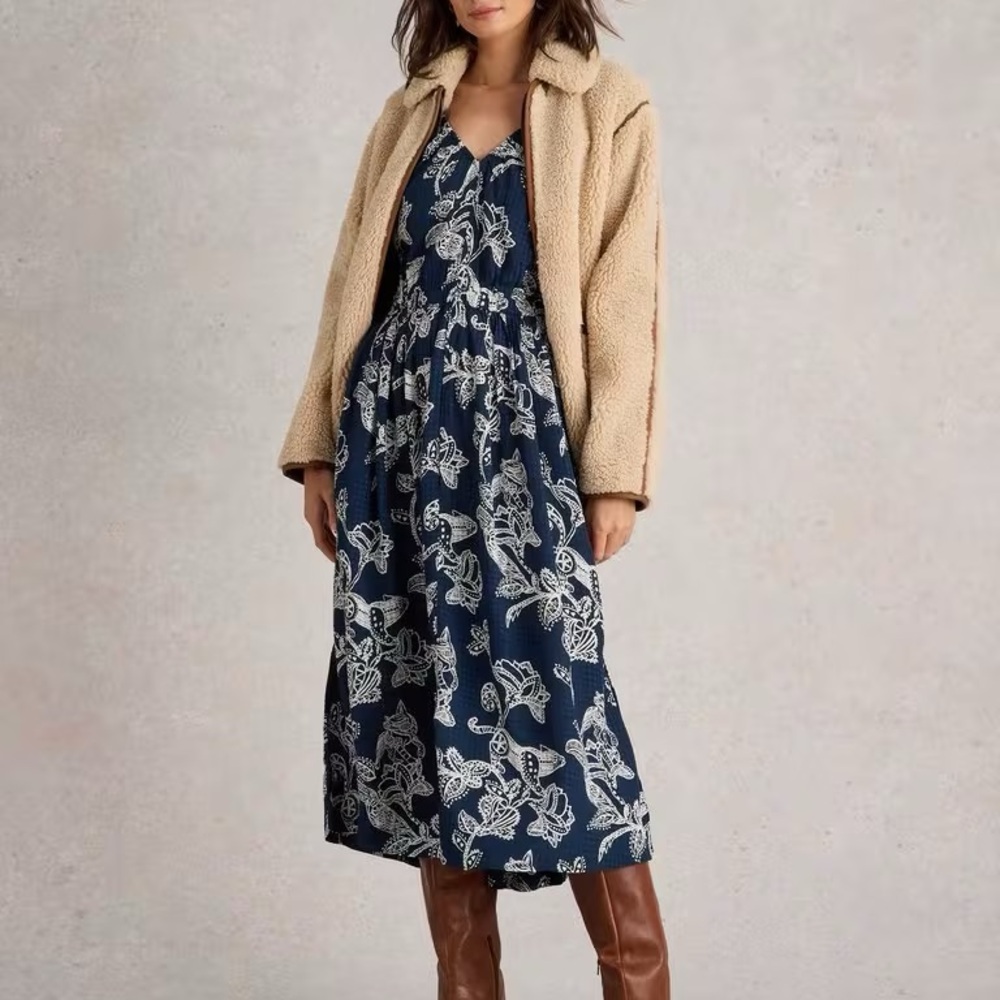 Monteau Los Angeles Blue Floral Print Dress - Picture 10 of 10